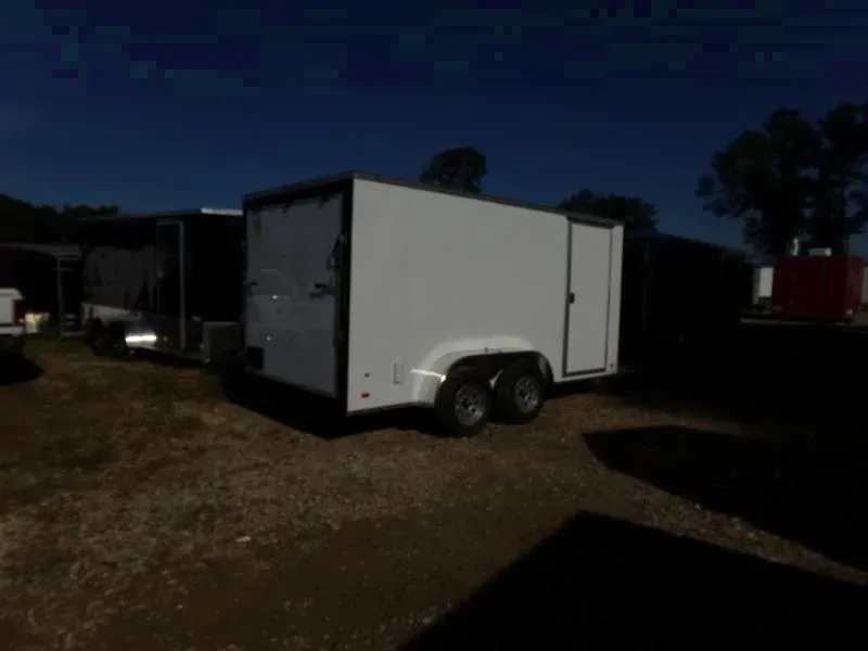 Trailer 7x14 6'3" white W/ Ramp Door Enclosed Cargo screwlessTrailer