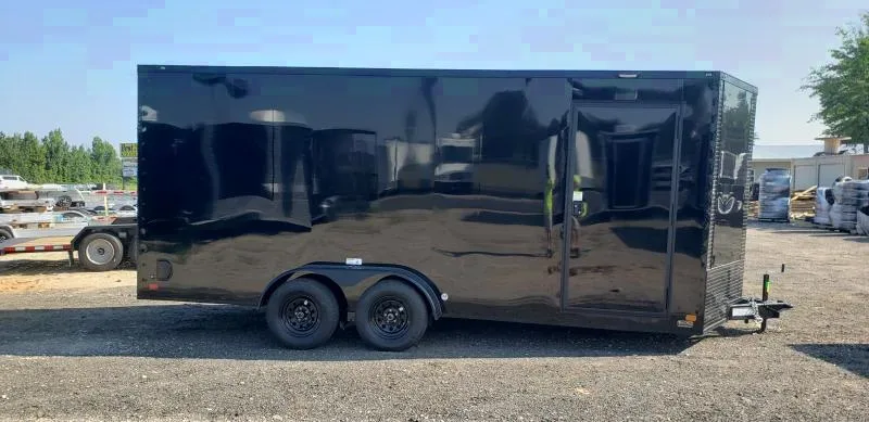 Trailer 7x16 7 ft blackout W Ramp Door Enclosed Cargo screwlessTrailer