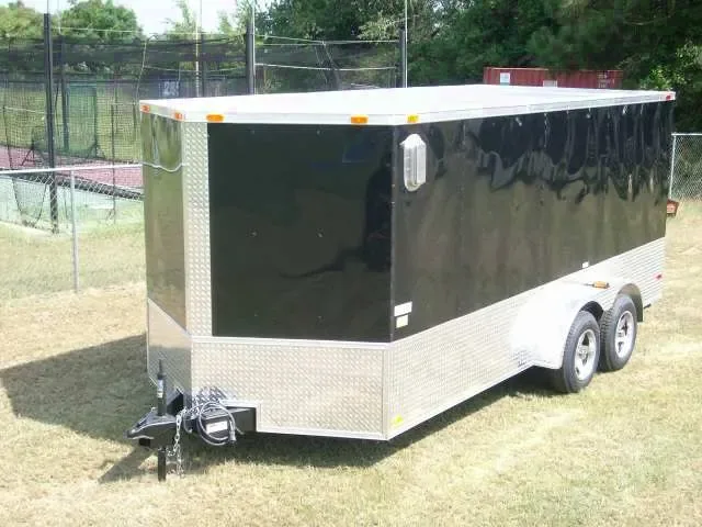 2025 Black 7x16 V-Nose Enclosed Cargo Trailer - Byron, GA
