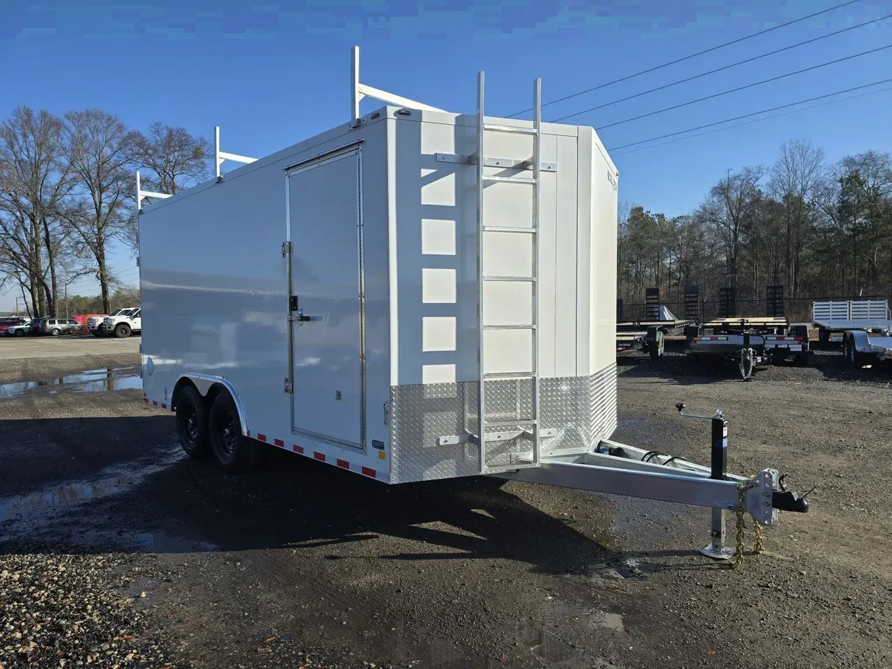 Enclosed 2026 8.5X16 Cell Tech 8.5X16 Tandem Axle 14K Heavy Duty Enclosed Contracting Trailer With Ladder Racks -ECCW8516-002072 8.5 ft. x16 ft.