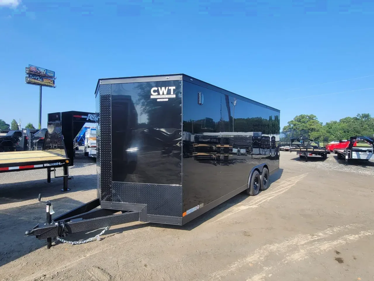 Enclosed 2026 8.5X20 Covered Wagon Trailers 8.5X20 10K Enclosed Trailer With Ramp Door Car Hauler trailer -eccw8520-106826 8.5 ft. x20 ft.