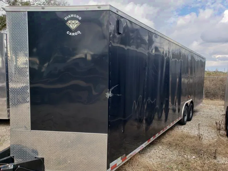 8.5x28 10k black Carhauler w/ ramp door Enclosed Cargo
