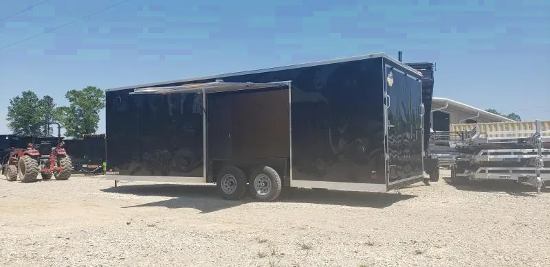 Covered Wagon Trailer 8.5x24 10k Carhauler w/ ramp door Enclosed Cargo