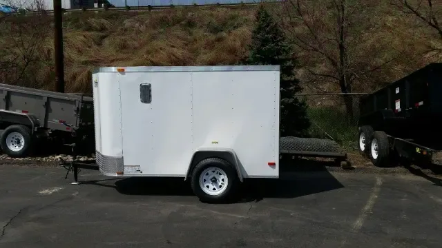 White 8ft cargo trailer with Rear Ramp Gate