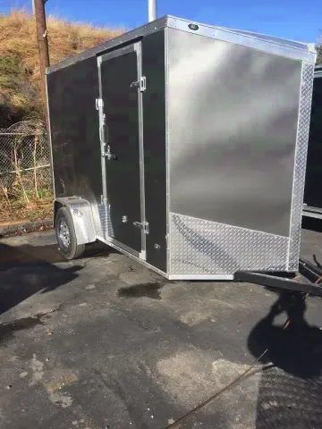 Charcoal 10ft v-nose cargo trailer