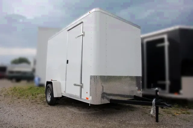 10ft Enclosed White Cargo Trailer w/ Ramp