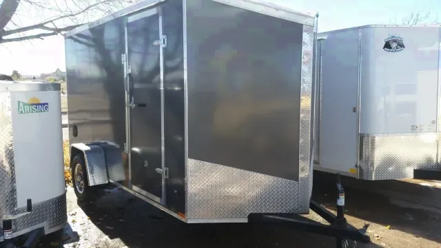 12ft V-nose Enclosed Cargo Trailer-Charcoal
