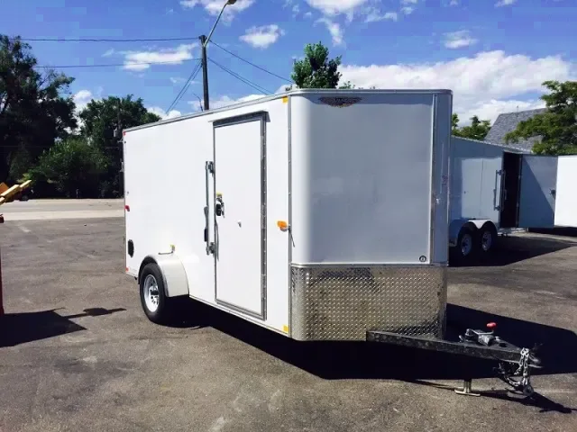 12ft white cargo trailer with ramp gate