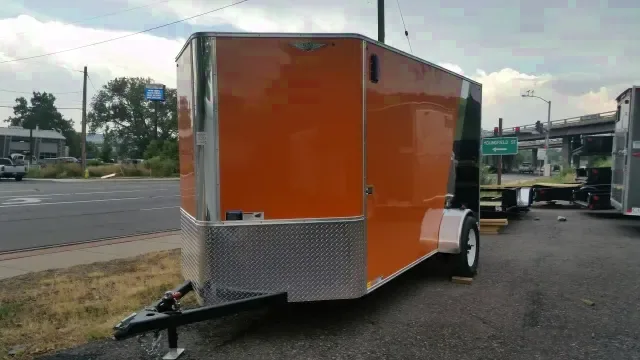 12ft v-nose cargo trailer two-tone color