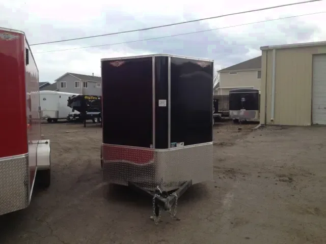 Black 12ft v-nose enclosed trailer