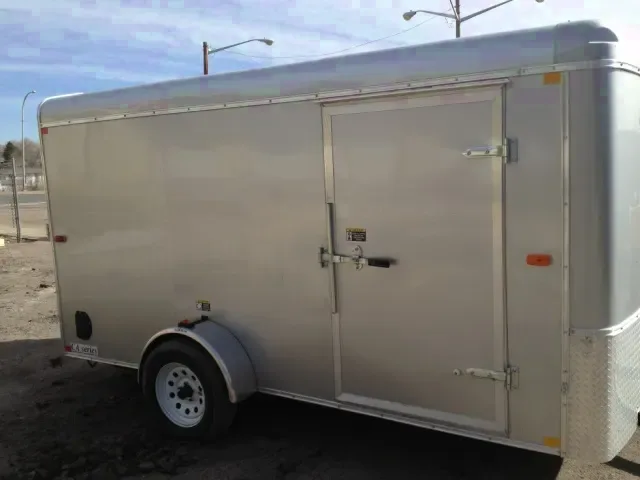 12ft Silver Cargo Trailer - Ramp