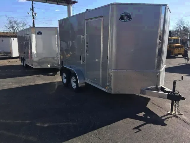 Silver V-Nose 12ft TA Enclosed Cargo Trailer
