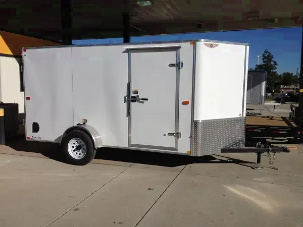 12ft V-nose White Cargo Trailer