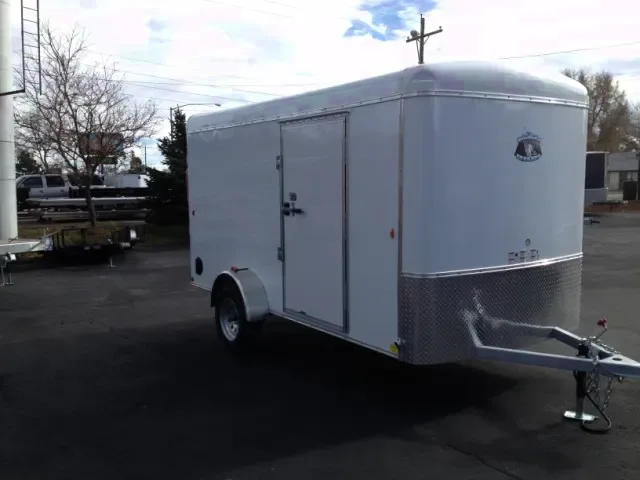 White Flat Front 12ft cargo trailer