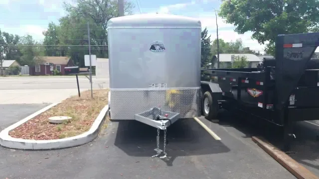12ft Silver Cargo trailer-Single Axle w/Rear Ramp