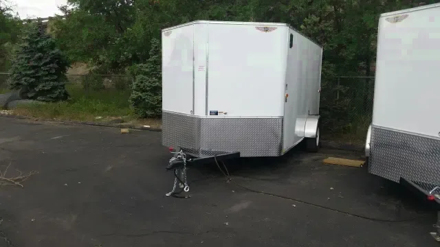 12ft single axle v-nose cargo trailer-white