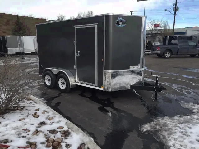 Charcoal 12ft V-Nose Semi-Smooth Skin Trailer w/Ramp