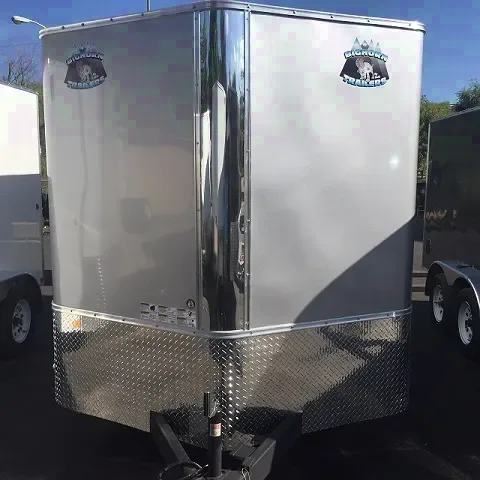 14ft Silver v-nose cargo trailer w/rear ramp door