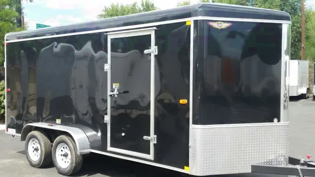14ft v-nose enclosed cargo trailer-Black