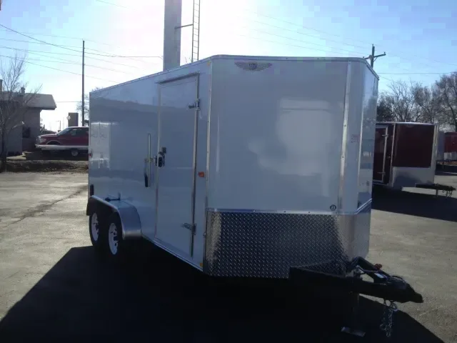 14ft v-nose cargo trailer-rear ramp gate and 2-3500lb axles