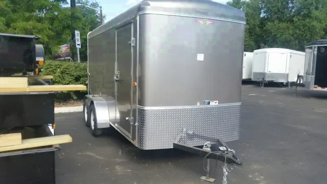 Charcoal 14ft Tandem Axle cargo trailer w/Ramp