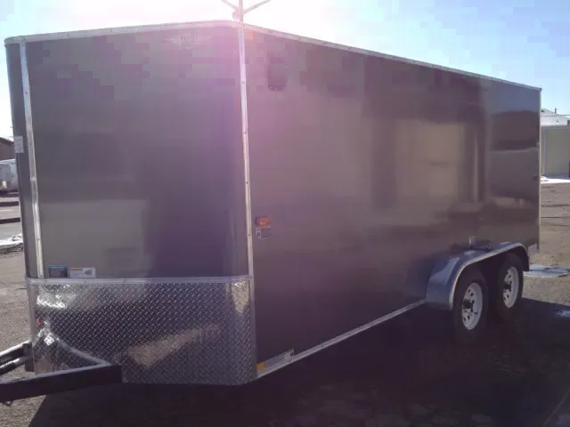 16ft V-Nose Enclosed Trailer- Charcoal