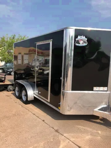 Black 14ft TA Enclosed Cargo Trailer