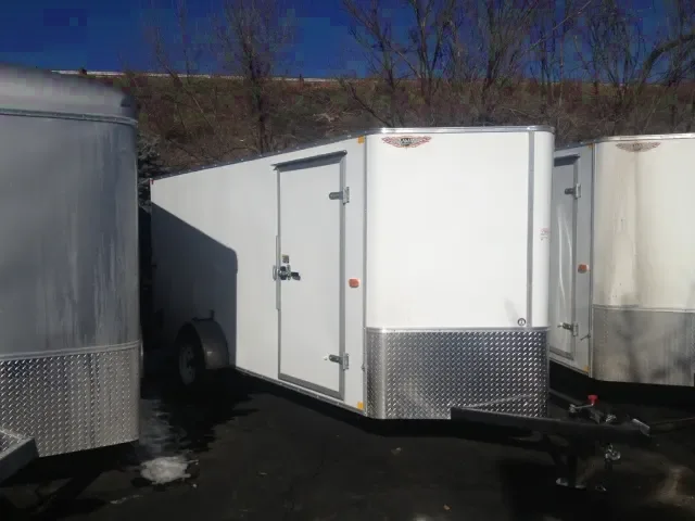 14ft  v-nose cargo trailer w/rear ramp door