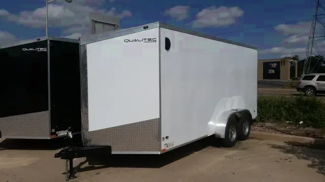 16ft Enclosed Cargo Trailer with Rear Ramp Door-White