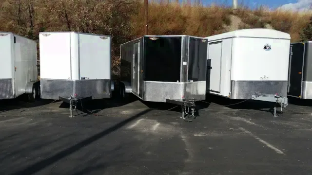 Black v-nose cargo trailer-16ft w/ramp