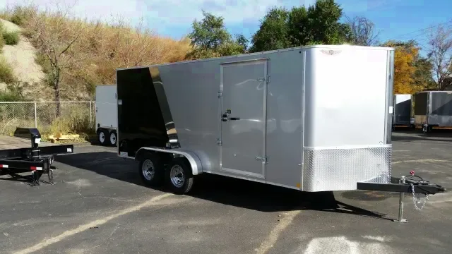 Two-Tone 16ft Black-Silver cargo trailer w/ramp gate