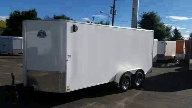 White 16ft v-nose w/Chrome Rims