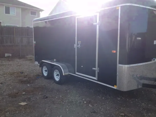 16ft Black Flat Front Enclosed Trailer