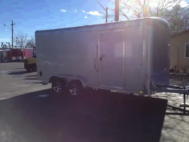 16ft Silver cargo trailer-rear ramp gate