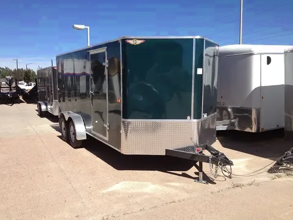 16ft Green V-nose Cargo Trailer w/Ramp