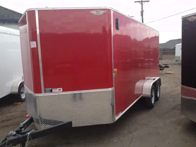 16ft RED v-nose enclosed trailer