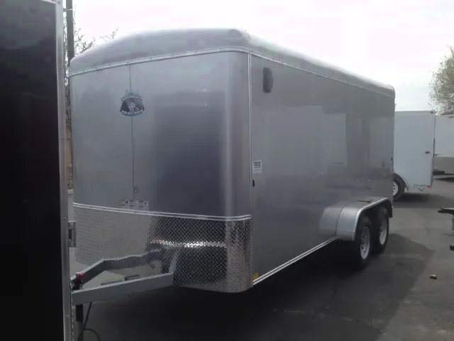 Silver 16ft cargo trailer flat front w/rear ramp