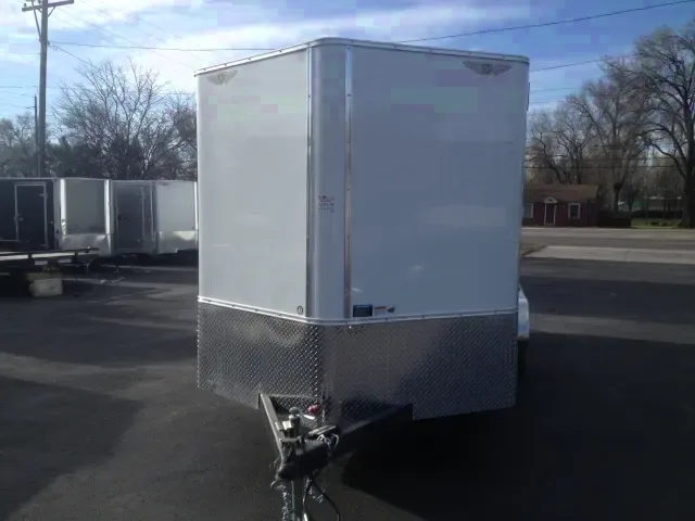 White 16ft v-nose extra height (7 feet) cargo trailer