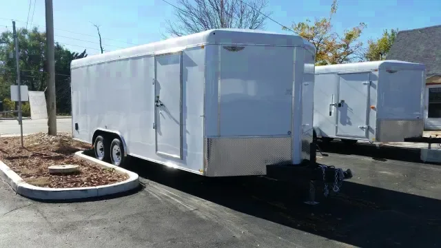 White 20ft V-nose car hauler w/5200lb axles
