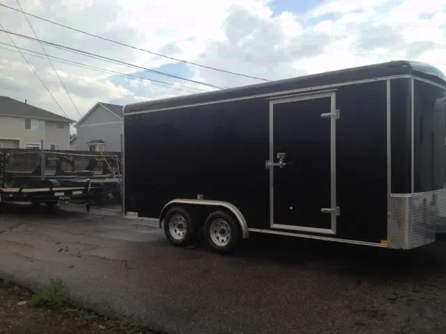 16ft Black Enclosed Cargo Trailer w/Ramp
