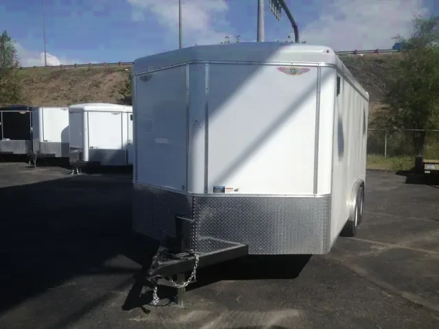 16ft v-nose cargo trailer-rear barn door