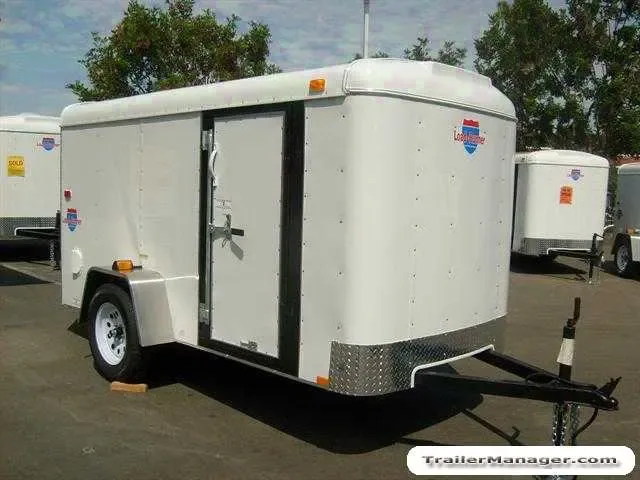 WHITE FLAT FRONT 10FT BP CARGO TRAILER