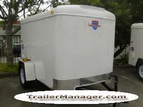 8ft Single Axle WHITE Flat Front With Ramp