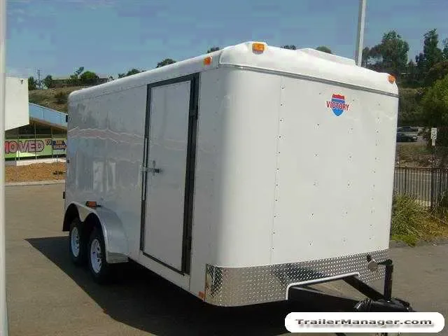 14FT TA ENCLOSED CARGO TRAILER W/DOUBLE REAR DOORS
