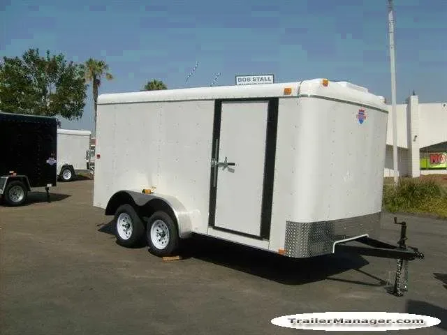 Tandem Axle WHITE With Ramp-14ft Flat Front