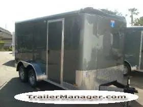 14ft Tandem Axle Charcoal With Ramp-Side Door