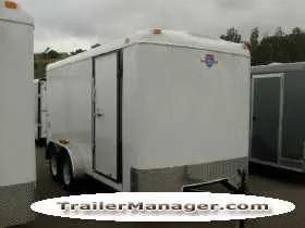 14ft WHITE Cargo Trailer With Ramp with Spare