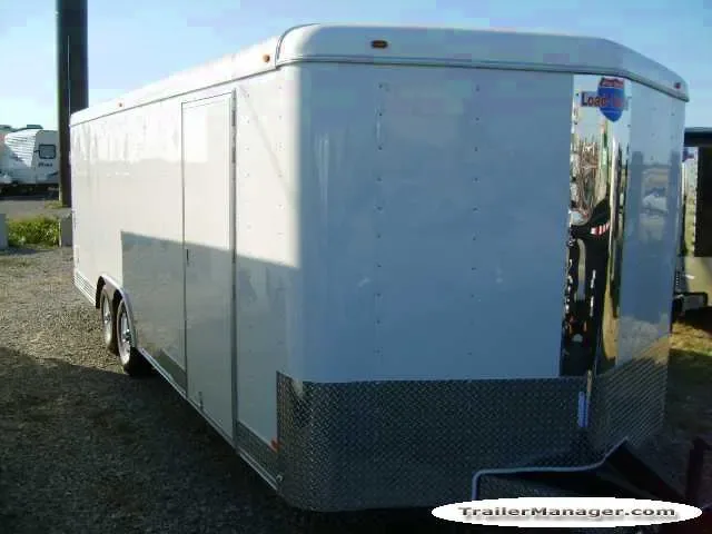 24ft Car Carrier 10K WHITE With Ramp-V-Nose-Finished Interior
