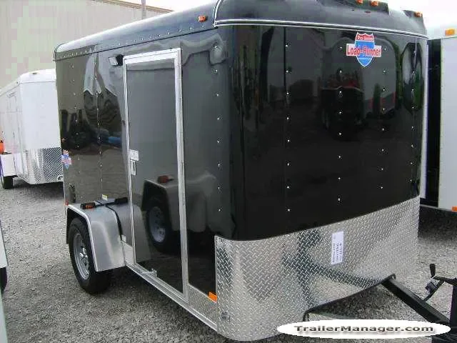 10ft Single Axle Flat Front BLACK With Double Door
