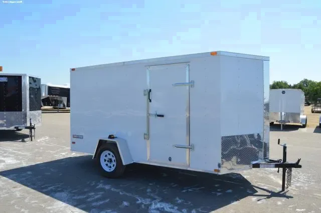 12ft Single Axle White With Ramp w/Spare Tire